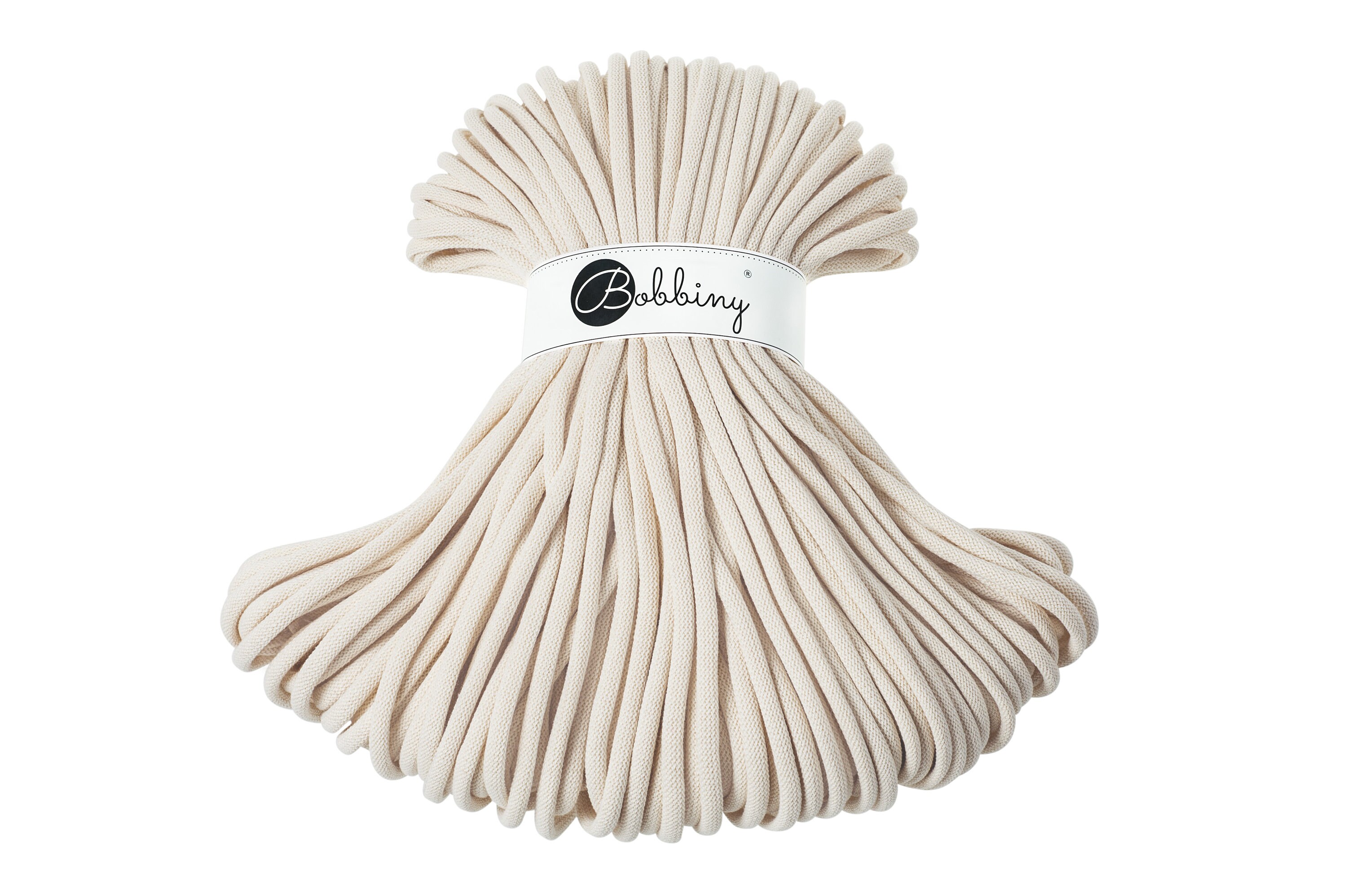 Bobbiny Braided Cord, "Natural" 3mm, 5mm, 9mm (108 yards/100m)