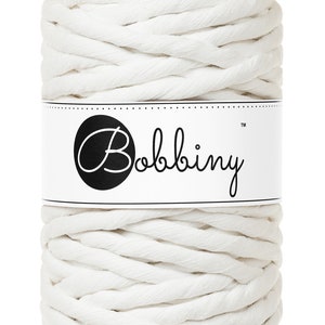 Bobbiny &quot;Off-White&quot; Single Twist Macrame Cord, 9mm, 5mm, 3mm, 1.5mm