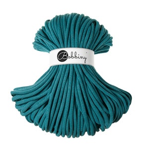 Bobbiny Braided Cord, &quot;Teal&quot; 3mm, 5mm, 9mm (108 yards/100m)