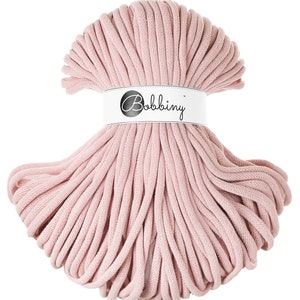 Bobbiny Braided Cord, &quot;Pastel Pink&quot; 3mm, 5mm, 9mm (108 yards/100m)