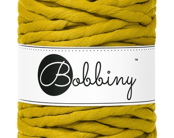 Bobbiny "Spicy Yellow" Single Twist Macrame Cord, 9mm, 5mm, 3mm, 1.5mm