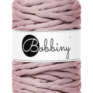 Bobbiny &quot;Mauve&quot; Single Twist Macrame Cord, 9mm, 5mm, 3mm, 1.5mm