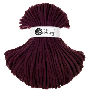 Bobbiny Braided Cord, &quot;Burgandy&quot; 3mm, 5mm, 9mm (108 yards/100m)