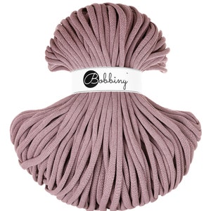 Bobbiny Braided Cord, &quot;Mauve&quot; 3mm, 5mm, 9mm (108 yards/100m)
