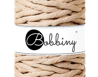 Bobbiny "Sand" Single Twist Macrame Cord, 9mm, 5mm, 3mm, 1.5mm