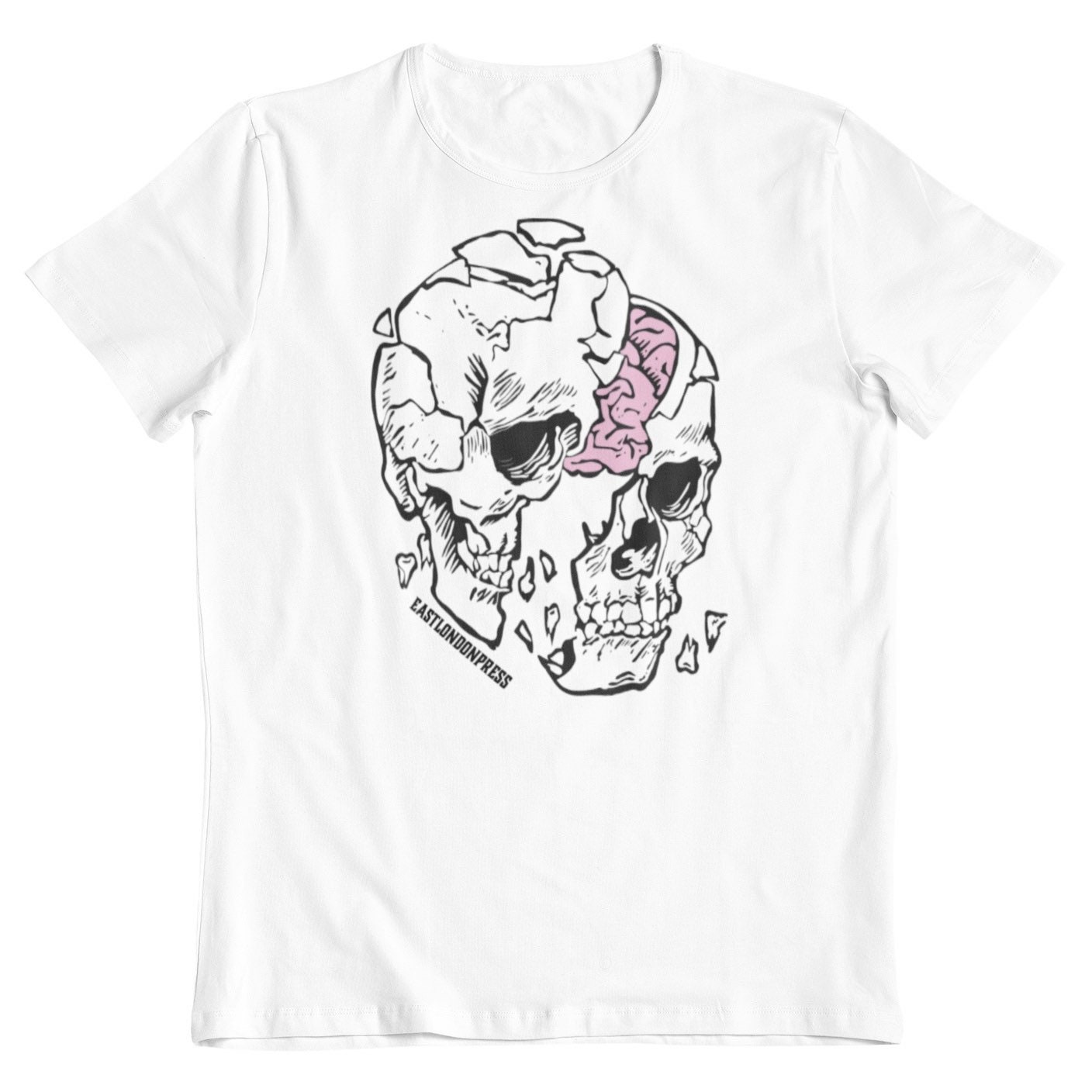 Headache T-shirt crush skull brain gift him her cool | Etsy