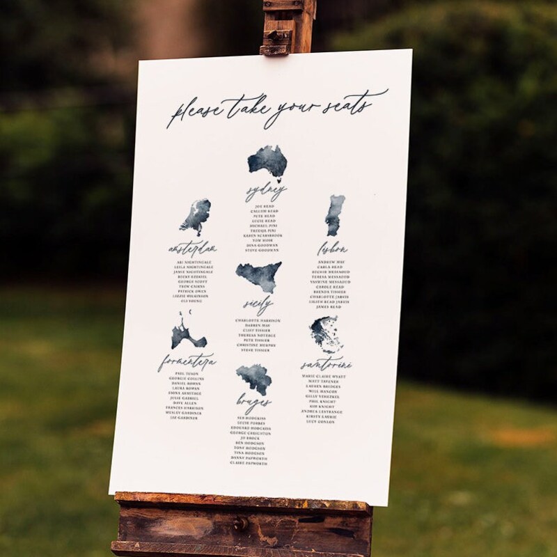 World Seating Chart Etsy