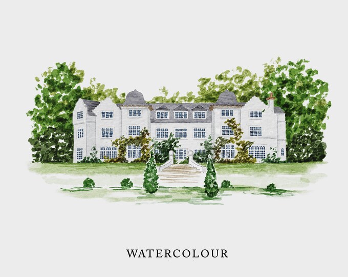 Custom Wedding Venue Illustration - Digital Download - DIY Invitations ...