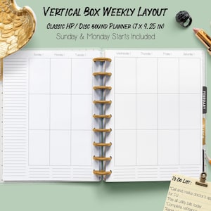 Inserciones clásicas de Happy Planner, inserciones de Happy Planner imprimibles, verticales semanales, sin fecha, Mambi Classic, inserciones imprimibles de Happy Planner