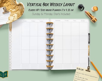 Classic Happy Planner Inserts, Happy Planner Inserts Printable, Weekly Vertical, Undated, Mambi Classic, Happy Planner Printable Inserts