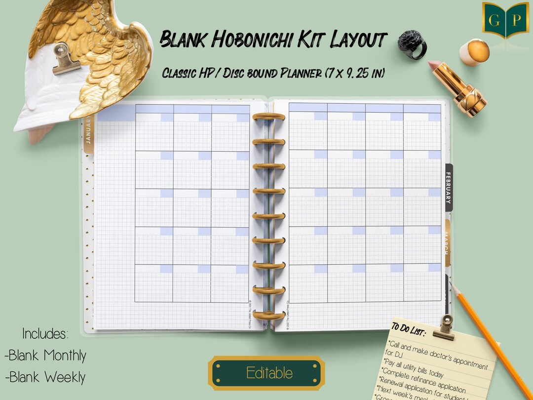 Classic Happy Planner Printable Insert, Hobonichi Cousin Grid Style ...