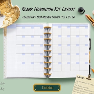 Classic Happy Planner Printable Insert, Hobonichi cousin Grid Style , Happy Planner classic Monthly Weekly Printables