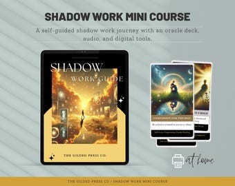 Shadow Work Mini-kurs PDF mit Orakel Deck & Audio | Digitales Selbstheilungs-Arbeitsbuch, druckbare Karten, Journaling-Aufführungen für innere Arbeit