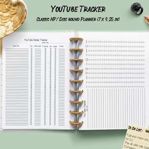 YouTube Tracker Weekly Social Media Posting Schedule Social media planner printable YouTube planner  Classic hp printable inserts pdf