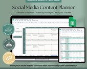 Social Media Content Planner Google Sheets Template | Content Calendar, Hashtag Manager & Analytics Tracker