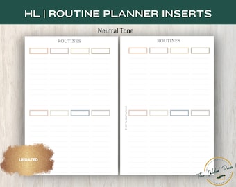 Feuillet imprimable pour agenda | encarts pour agenda demi-lettre | routine imprimable | agenda imprimable | HL relié | insert de planification de disques