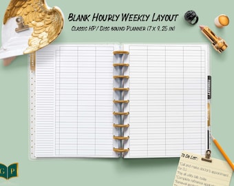 Happy Planner Hourly Printable Inserts Page, Hourly Inserts, Weekly Hourly Happy Planner Insert Printable, Classic Happy Planner Hourly Week