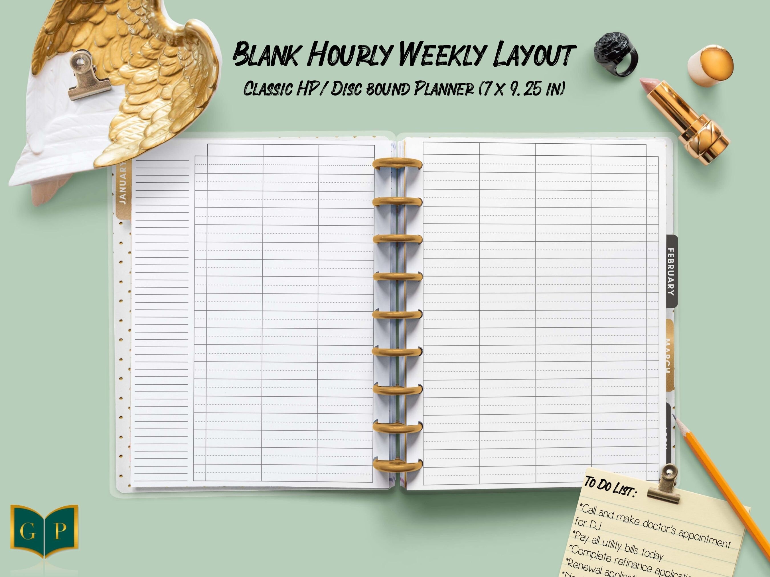Happy Planner Hourly Printable Inserts Page, Hourly Inserts, Weekly ...