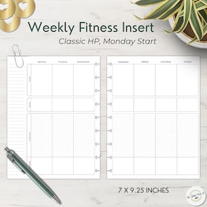 Fitness Planner Inserts – Classic Happy Planner Printable | Weekly Undated Wellness Tracker | Disc Planner Inserts 7x9.25