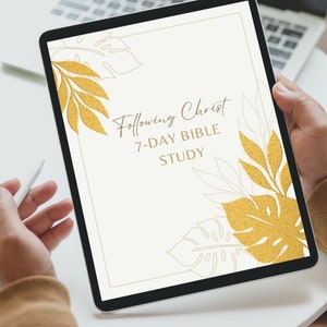 Following Christ | Bible Study | Bible Verse Scripture | 7 Day Christian Workbook| Personal Bible Study | Group Bible Study