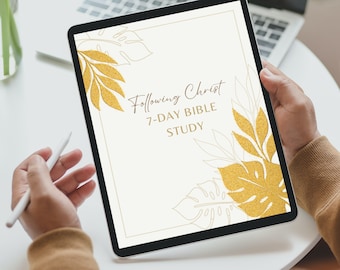 Following Christ | Bible Study | Bible Verse Scripture | 7 Day Christian Workbook| Personal Bible Study | Group Bible Study
