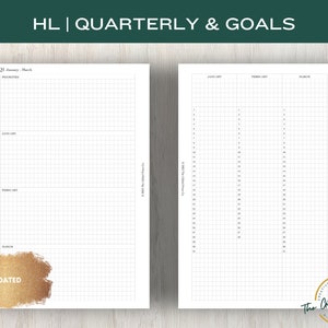 half letter planner inserts | quarterly printable | goals printable | HL disc-bound | disc planner insert