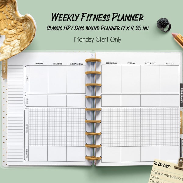 Classic Fitness Layout Happy Planner Etsy
