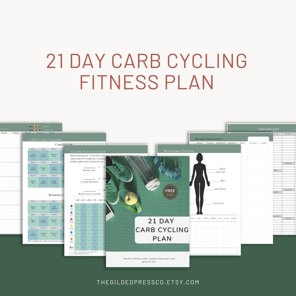 21 Day  Carb Cycling Fitness Planner (Classic Happy Planner)