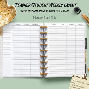 Happy Planner Classic Teacher Weekly Plan Printable Inserts, Teacher Weekly Undated, Teacher Happy Planner, Happy Planner Printable Inserts