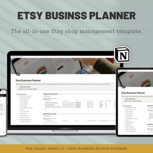 Etsy Business Planner Notion Template |Organisieren Sie Ihren Shop|Produktinstanz, Bestandsaufnahme, Account-Planer|Social Media & Verkaufs-Planer
