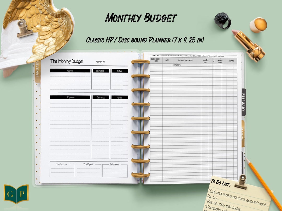 Happy Planner Classic Inserts Monthly Budget Happy Planner Etsy