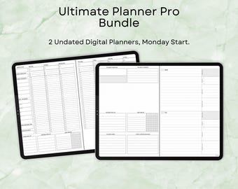 Digital Planner Bundle Undated | Hourly Planner GoodNotes | Weekly Planner iPad | Productivity Planner | Goal Setting Planner PDF