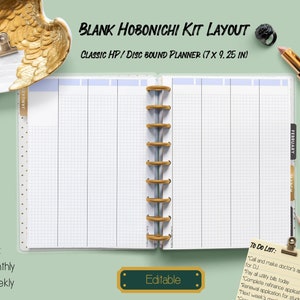 Classic Happy Planner Printable Insert, Hobonichi Cousin Grid Style ...