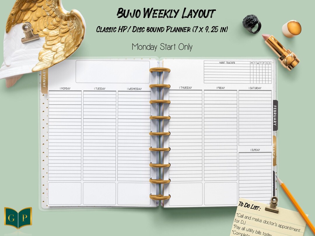 Bujo Weekly Layout (classic Happy Planner) - Etsy