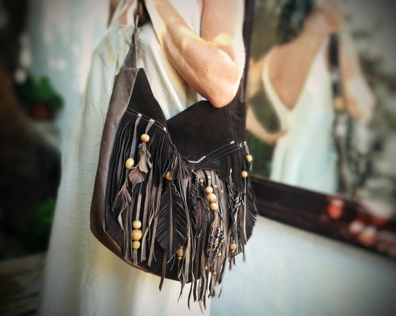 suede fringe handbag