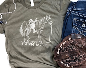 Maglietta grafica Barn Sour Horse / Maglietta unisex western