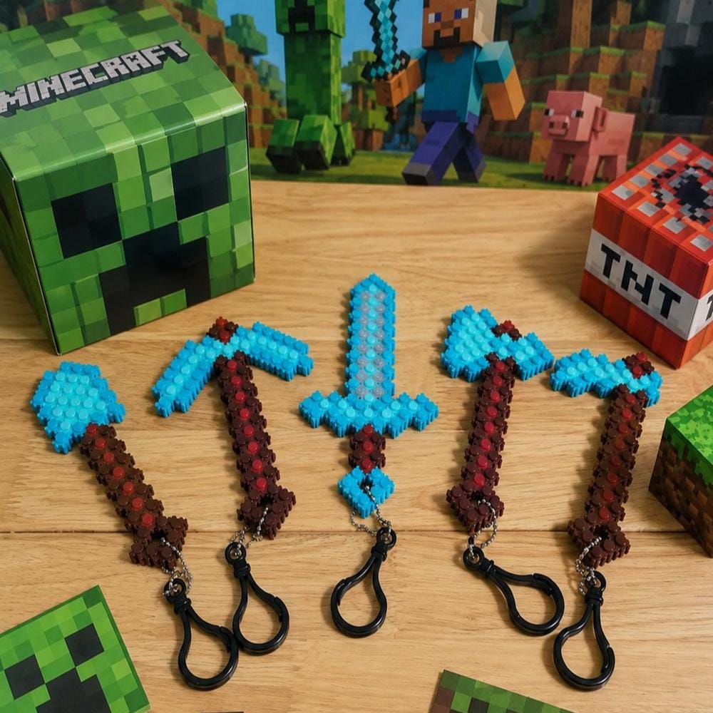 Minecraft Inspired DIY Mini Brick Kit – Pixel Sword & Tool Party