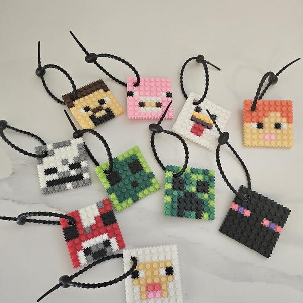 DIY Minecraft Craft Kits - Make your own Minecraft Character keychains Birthday favors Minecraft gift
