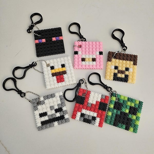 DIY Minecraft Craft Kits - Make your own Minecraft Character keychains Birthday favors Minecraft gift