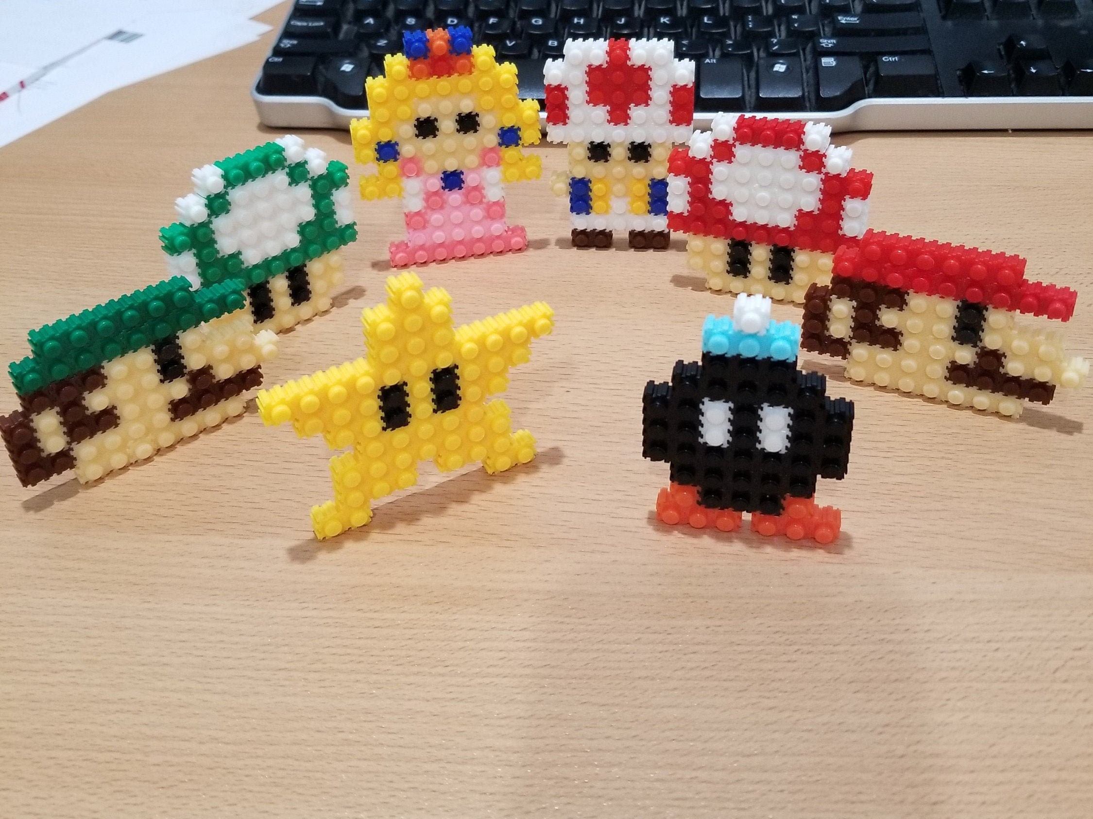 DIY Super Mario PIXEL Mini-block Kits Character Keychains 