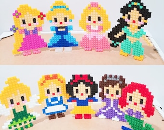 DIY Princess Character PIXEL Block Kits - Make your Own (keychain, Kids Crafts Kit, Party Favor, Home Activity, Birthday Decoration)