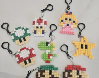 DIY Super Mario PIXEL Mini-Block Kits - Yoshi, Luigi, Mario, Star, Toad, Princess Keychains