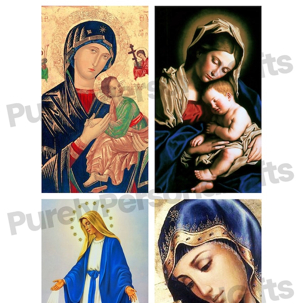 Blessed Mother Mary Collage Sheet - Digital Download