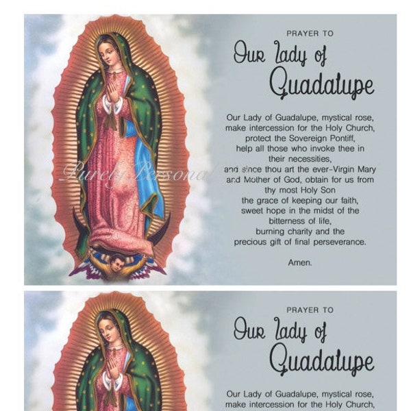 Our Lady of Guadalupe Collage, Our Lady of Guadalupe 2 Prayer Cards, Virgin of Guadalupe Instant Download, Nuestra Señora de Guadalupe,