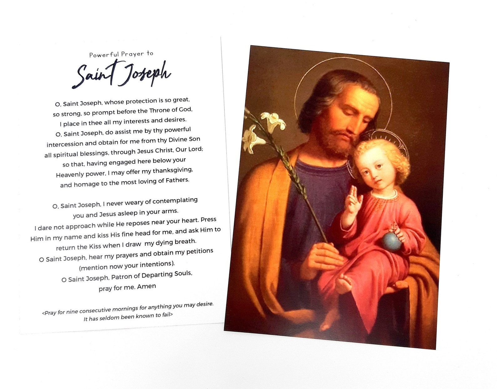Saint Joseph Prayer Card Powerful Prayer To Saint Joseph | Etsy