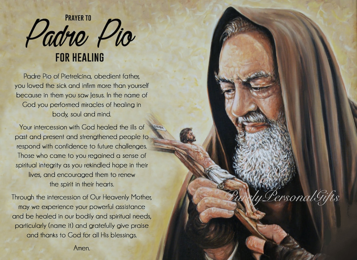 Printable Padre Pio Prayer St Padre Pio Prayer Digital Etsy