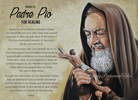 Printable Padre Pio Prayer St Padre Pio Prayer Digital Etsy