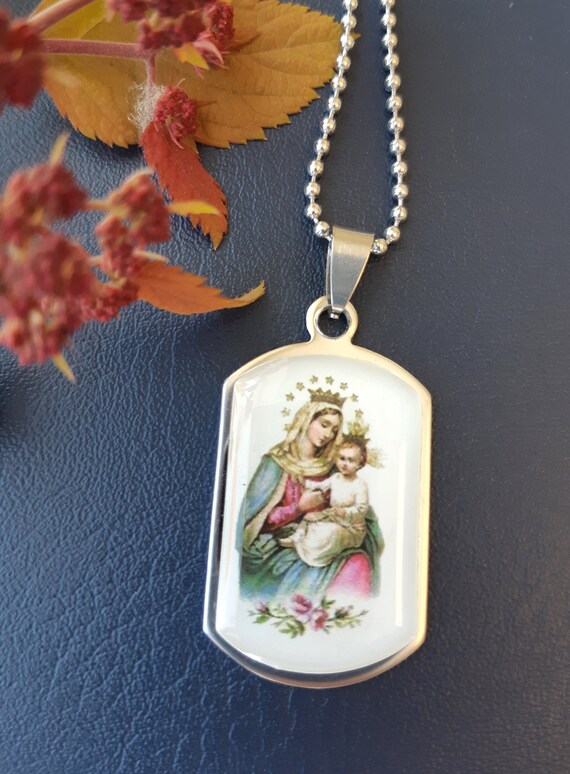 blessed virgin mary necklace