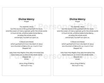 Digital Download Divine Mercy Novena, Printable Prayer To Divine Mercy, Jesus Christ, Divine Mercy, Instant Download, Divine Mercy Chaplet