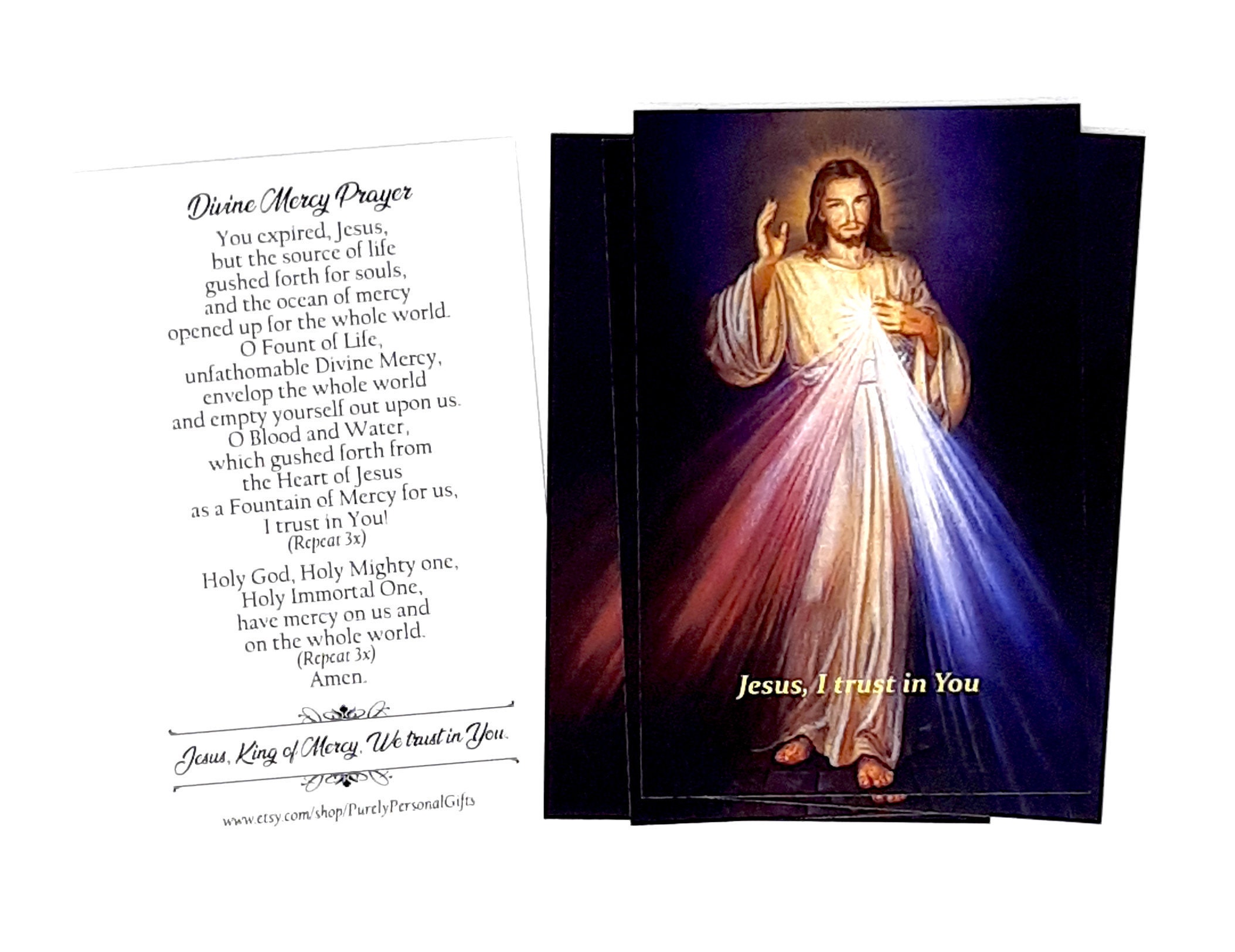 Tarjetas de Oración de la Divina Misericordia de Jesús | Etsy